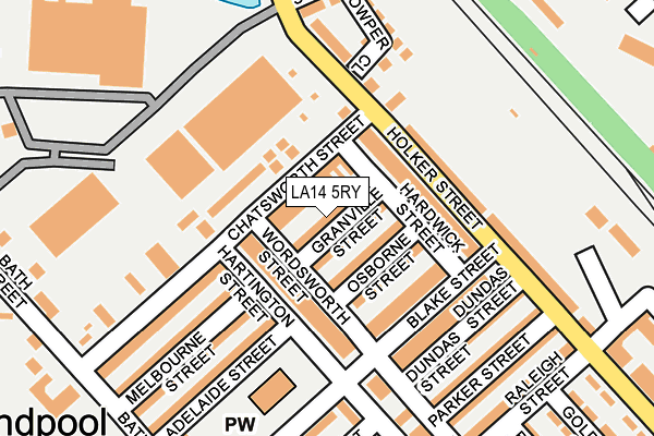 LA14 5RY map - OS OpenMap – Local (Ordnance Survey)