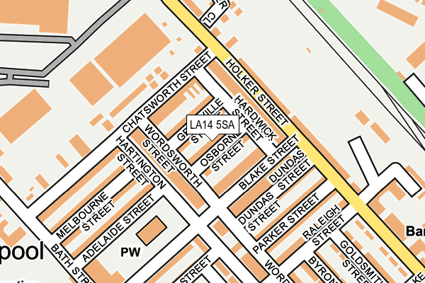 LA14 5SA map - OS OpenMap – Local (Ordnance Survey)