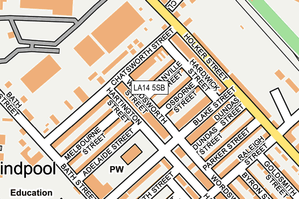 LA14 5SB map - OS OpenMap – Local (Ordnance Survey)