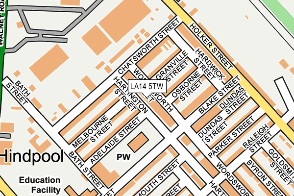LA14 5TW map - OS OpenMap – Local (Ordnance Survey)