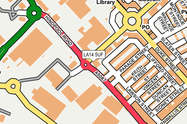 LA14 5UF map - OS OpenMap – Local (Ordnance Survey)