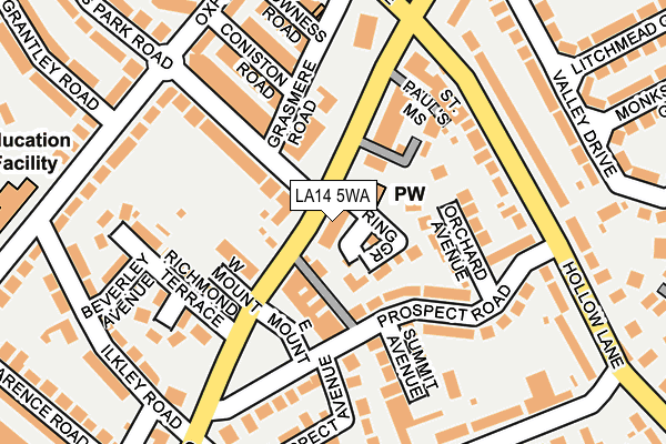 LA14 5WA map - OS OpenMap – Local (Ordnance Survey)
