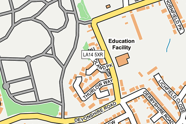 LA14 5XR map - OS OpenMap – Local (Ordnance Survey)