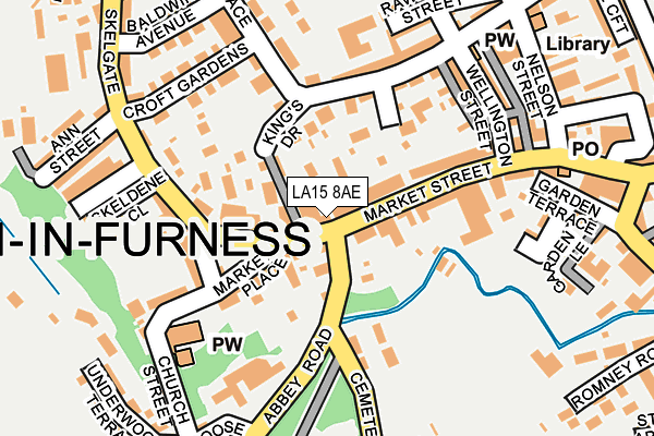 LA15 8AE map - OS OpenMap – Local (Ordnance Survey)