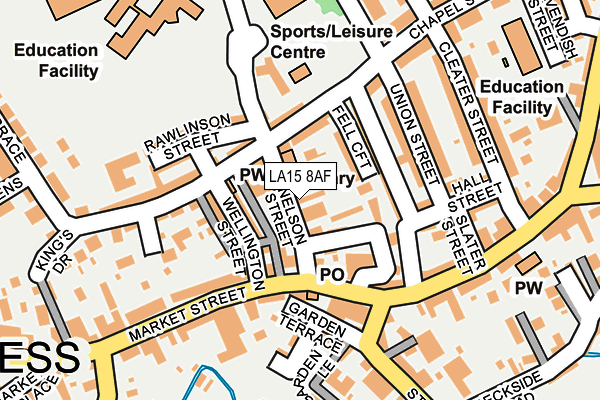 LA15 8AF map - OS OpenMap – Local (Ordnance Survey)