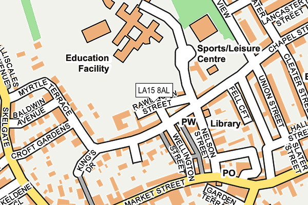 LA15 8AL map - OS OpenMap – Local (Ordnance Survey)