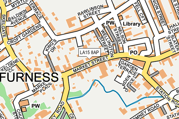 LA15 8AP map - OS OpenMap – Local (Ordnance Survey)