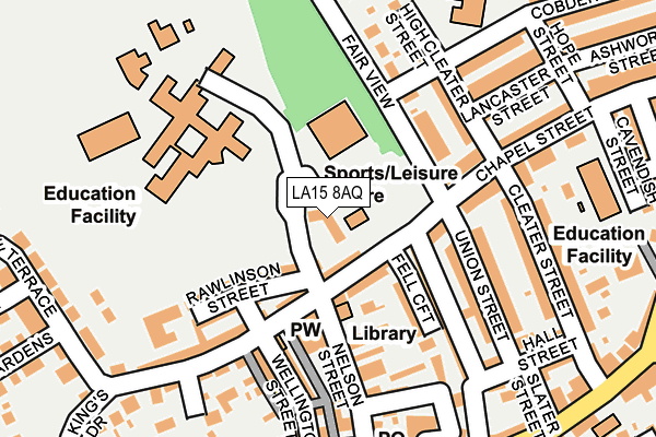 LA15 8AQ map - OS OpenMap – Local (Ordnance Survey)