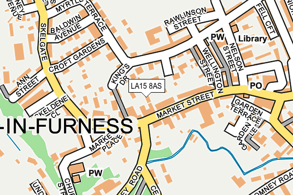 LA15 8AS map - OS OpenMap – Local (Ordnance Survey)