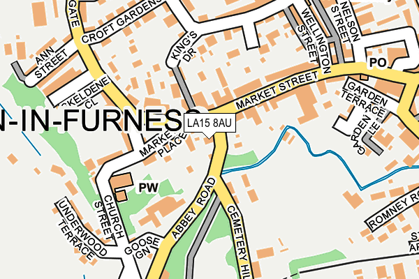 LA15 8AU map - OS OpenMap – Local (Ordnance Survey)