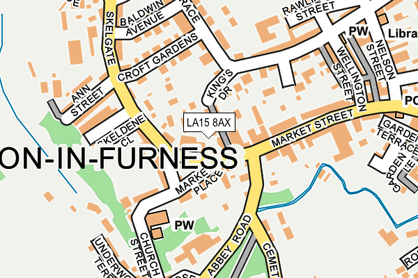 LA15 8AX map - OS OpenMap – Local (Ordnance Survey)