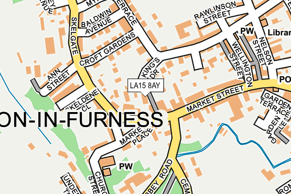 LA15 8AY map - OS OpenMap – Local (Ordnance Survey)
