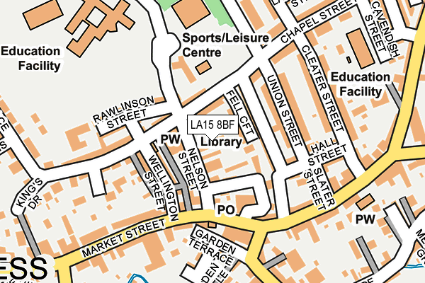 LA15 8BF map - OS OpenMap – Local (Ordnance Survey)