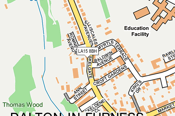 LA15 8BH map - OS OpenMap – Local (Ordnance Survey)