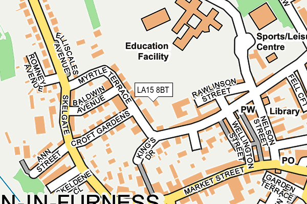 LA15 8BT map - OS OpenMap – Local (Ordnance Survey)