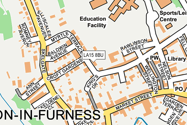 LA15 8BU map - OS OpenMap – Local (Ordnance Survey)