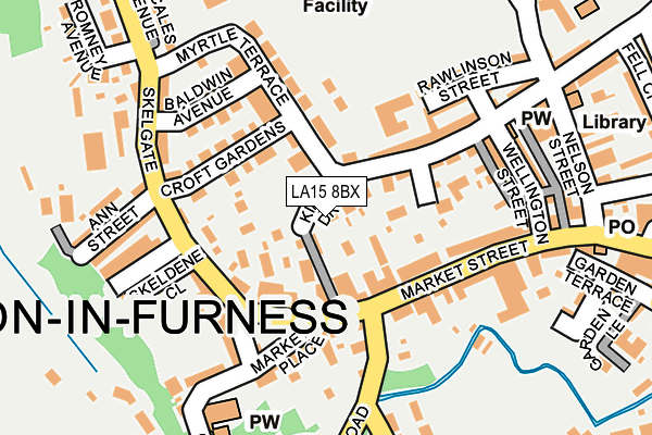 LA15 8BX map - OS OpenMap – Local (Ordnance Survey)