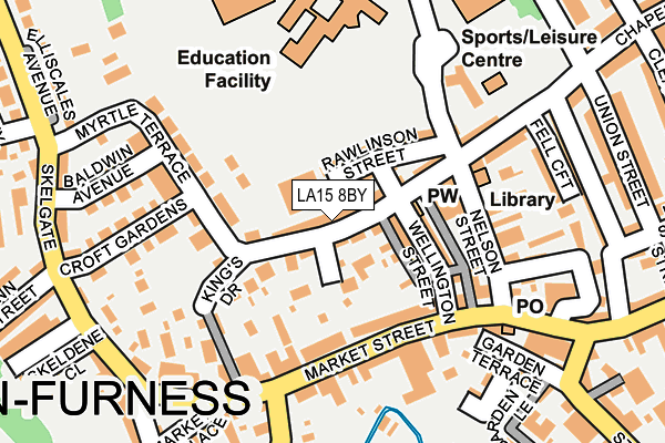 LA15 8BY map - OS OpenMap – Local (Ordnance Survey)