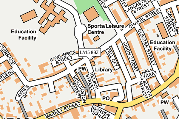 LA15 8BZ map - OS OpenMap – Local (Ordnance Survey)