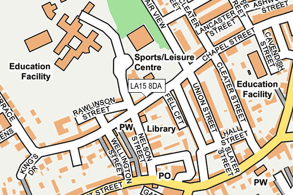 LA15 8DA map - OS OpenMap – Local (Ordnance Survey)