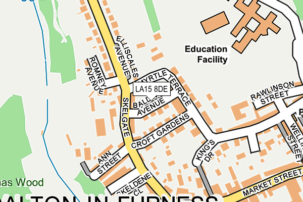 LA15 8DE map - OS OpenMap – Local (Ordnance Survey)