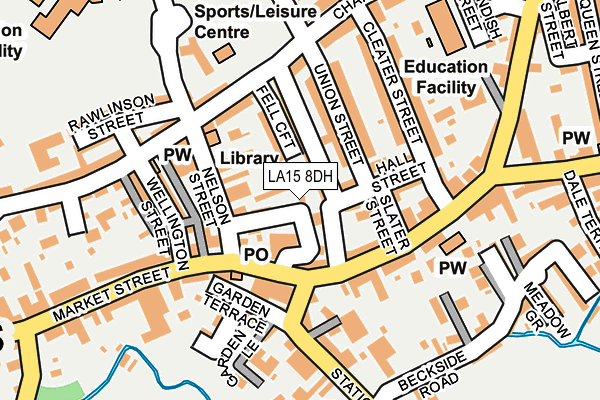 LA15 8DH map - OS OpenMap – Local (Ordnance Survey)