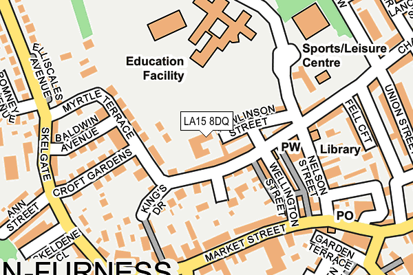 LA15 8DQ map - OS OpenMap – Local (Ordnance Survey)