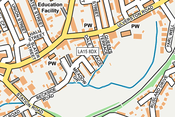 LA15 8DX map - OS OpenMap – Local (Ordnance Survey)