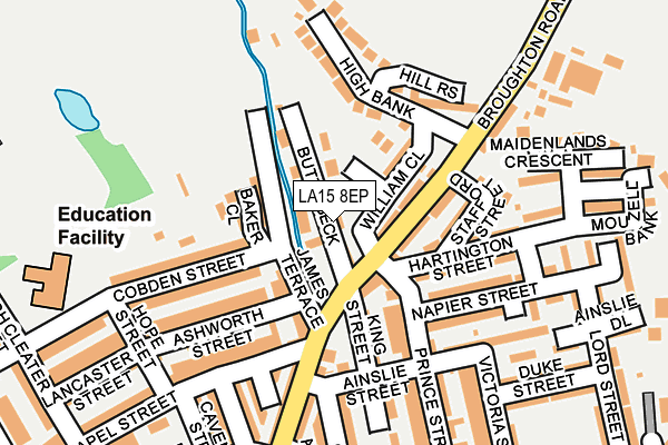 LA15 8EP map - OS OpenMap – Local (Ordnance Survey)
