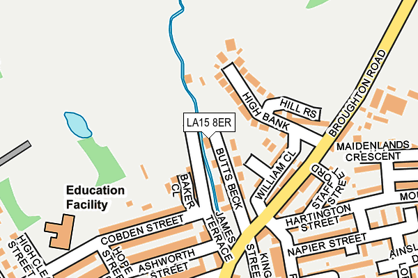 LA15 8ER map - OS OpenMap – Local (Ordnance Survey)