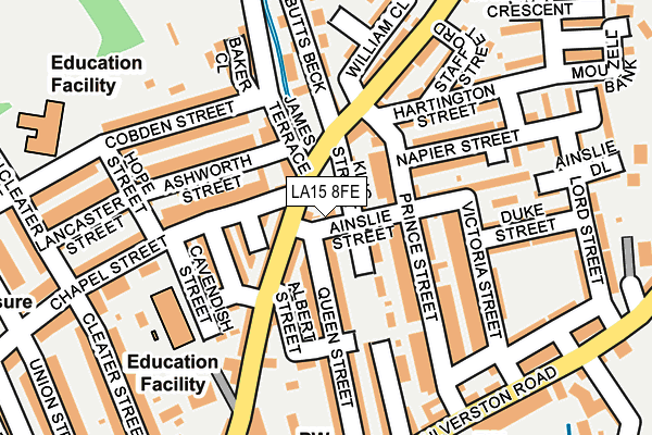 LA15 8FE map - OS OpenMap – Local (Ordnance Survey)