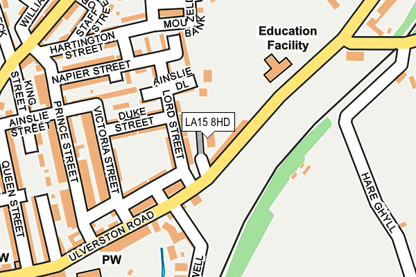 LA15 8HD map - OS OpenMap – Local (Ordnance Survey)