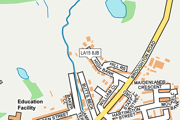 LA15 8JB map - OS OpenMap – Local (Ordnance Survey)