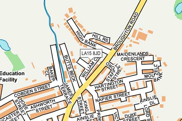 LA15 8JD map - OS OpenMap – Local (Ordnance Survey)