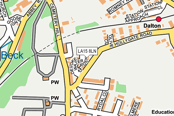 LA15 8LN map - OS OpenMap – Local (Ordnance Survey)