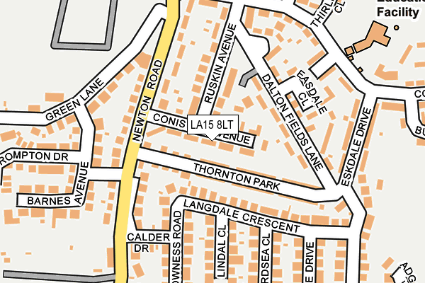 LA15 8LT map - OS OpenMap – Local (Ordnance Survey)