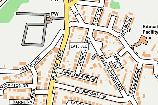 LA15 8LU map - OS OpenMap – Local (Ordnance Survey)