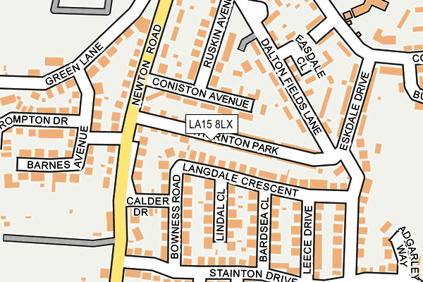 LA15 8LX map - OS OpenMap – Local (Ordnance Survey)