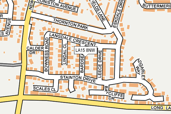 LA15 8NW map - OS OpenMap – Local (Ordnance Survey)