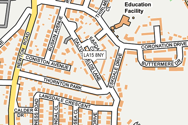 LA15 8NY map - OS OpenMap – Local (Ordnance Survey)