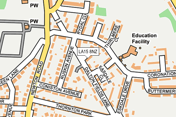 LA15 8NZ map - OS OpenMap – Local (Ordnance Survey)