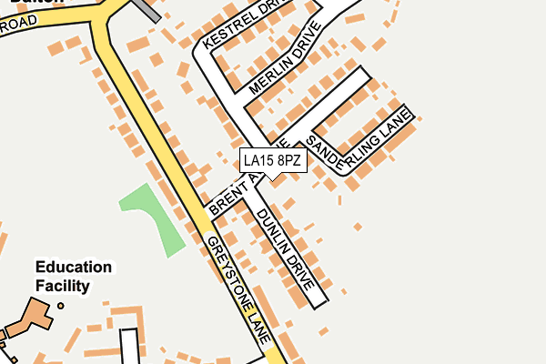 LA15 8PZ map - OS OpenMap – Local (Ordnance Survey)