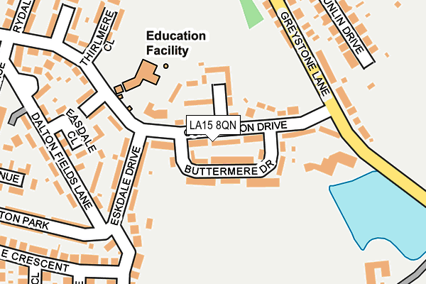 LA15 8QN map - OS OpenMap – Local (Ordnance Survey)