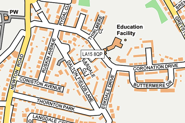 LA15 8QP map - OS OpenMap – Local (Ordnance Survey)