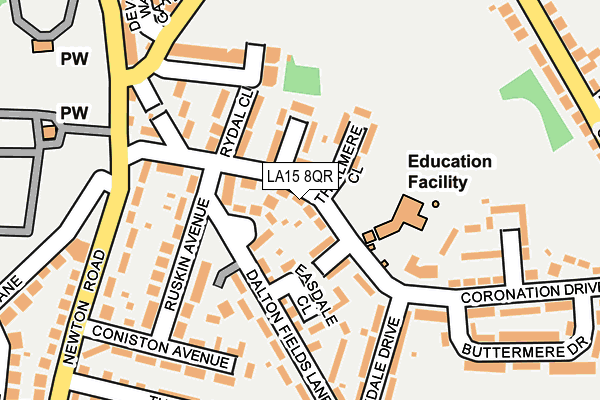 LA15 8QR map - OS OpenMap – Local (Ordnance Survey)