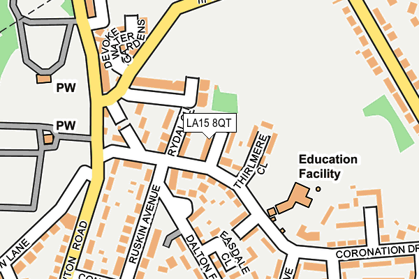 LA15 8QT map - OS OpenMap – Local (Ordnance Survey)