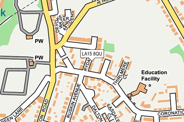 LA15 8QU map - OS OpenMap – Local (Ordnance Survey)
