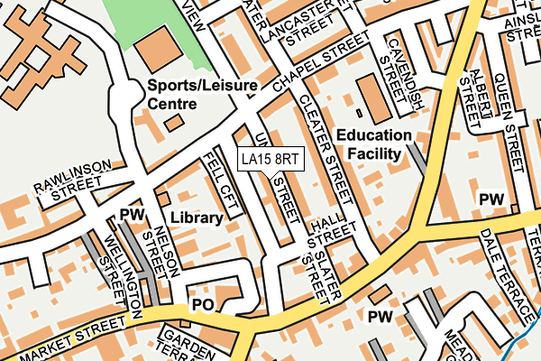 LA15 8RT map - OS OpenMap – Local (Ordnance Survey)