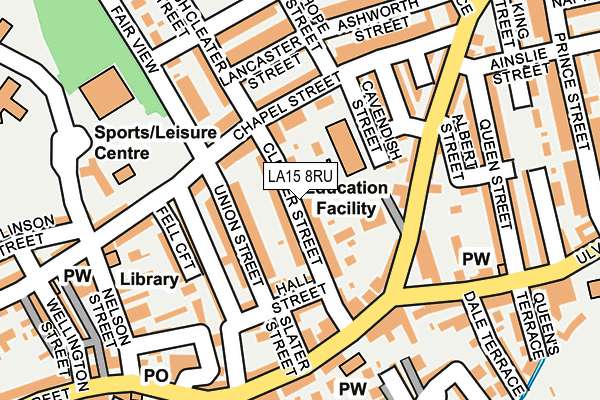 LA15 8RU map - OS OpenMap – Local (Ordnance Survey)