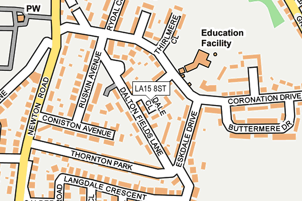 LA15 8ST map - OS OpenMap – Local (Ordnance Survey)